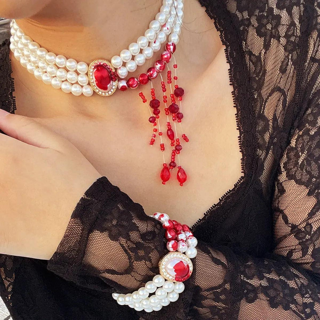 Collier perle Halloween style rétro gothique - EX-STOCK Canada