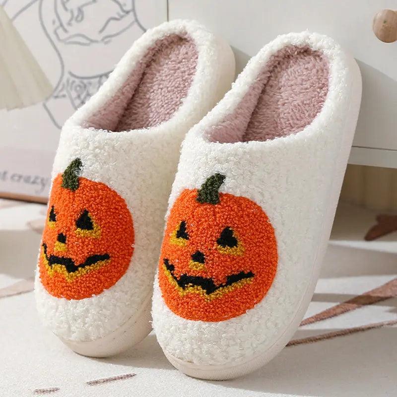 Chaussons de dessin animé citrouille Halloween Chaussons d'hiver chauds pour hommes et femmes Couples Chaussures d'intérieur EX-STOCK Canada