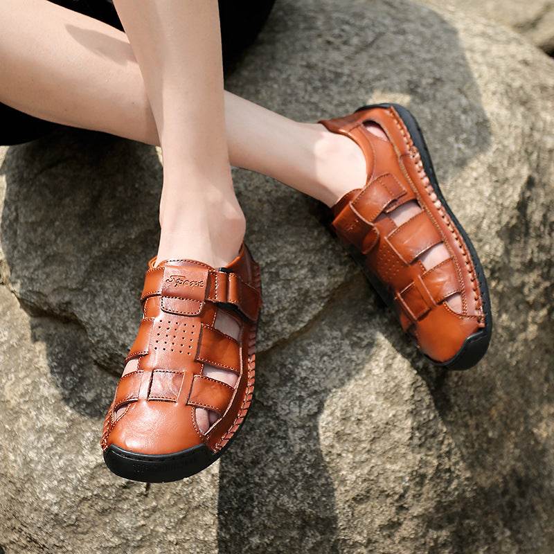 Handmade Stitching Leather Casual Beach Men's Sandals EX-STOCK CANADA