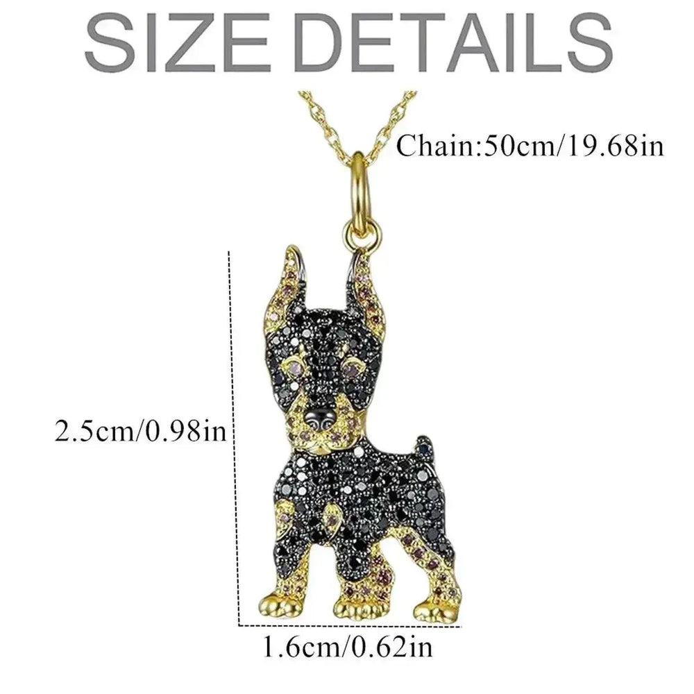 Collier pendentif Doberman Pinscher élégant et exquis - EX-STOCK Canada