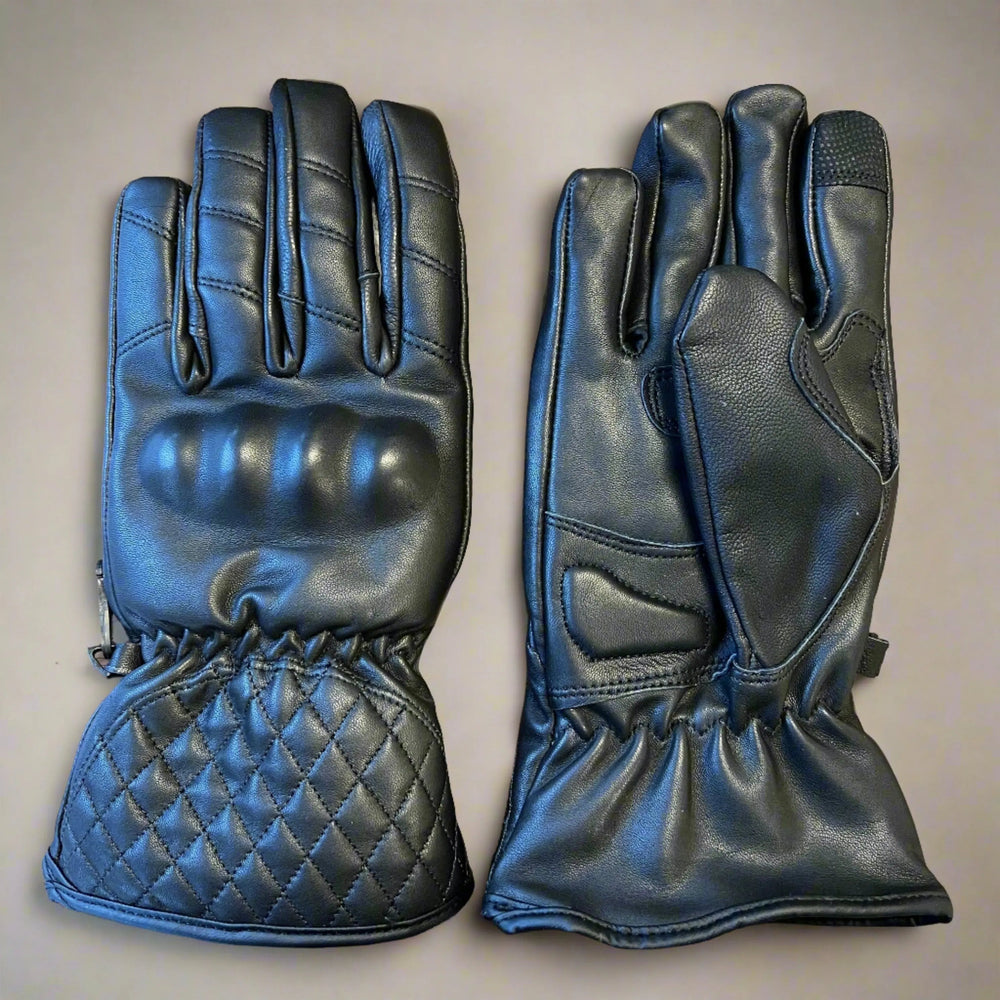 Guantes de cuero para motocicleta con nudillos reforzadosEX-STOCK Canada