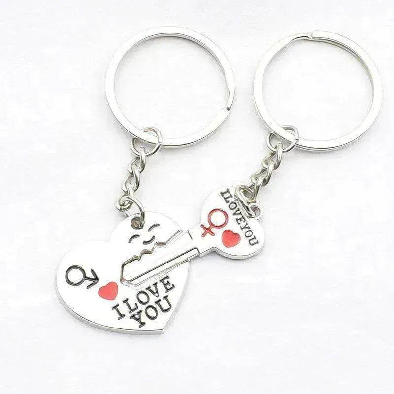 Heart-shaped Keychain English Secret Love Keychain Couple Keychain - EX-STOCK Canada