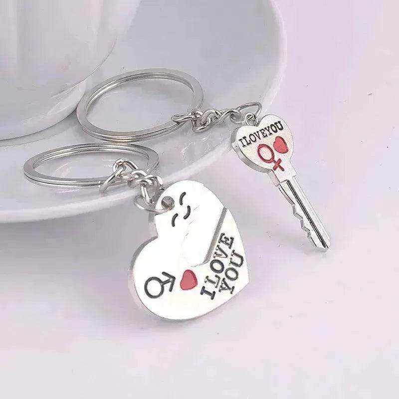Heart-shaped Keychain English Secret Love Keychain Couple Keychain - EX-STOCK Canada