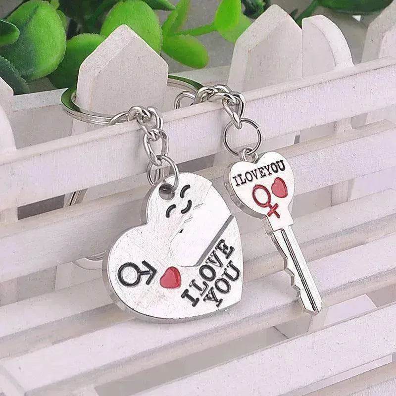 Heart-shaped Keychain English Secret Love Keychain Couple Keychain - EX-STOCK Canada