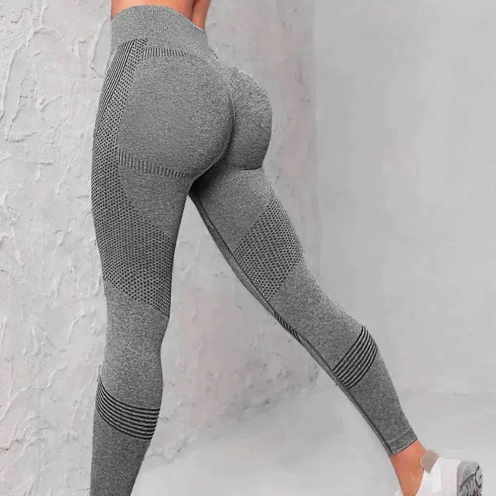 High Waist Seamless Yoga Pants Women's Solid Color Dot Striped Print Butt Lifting Leggings Fitness Running Sport Gym Legging Outfits - EX-STOCK Canada