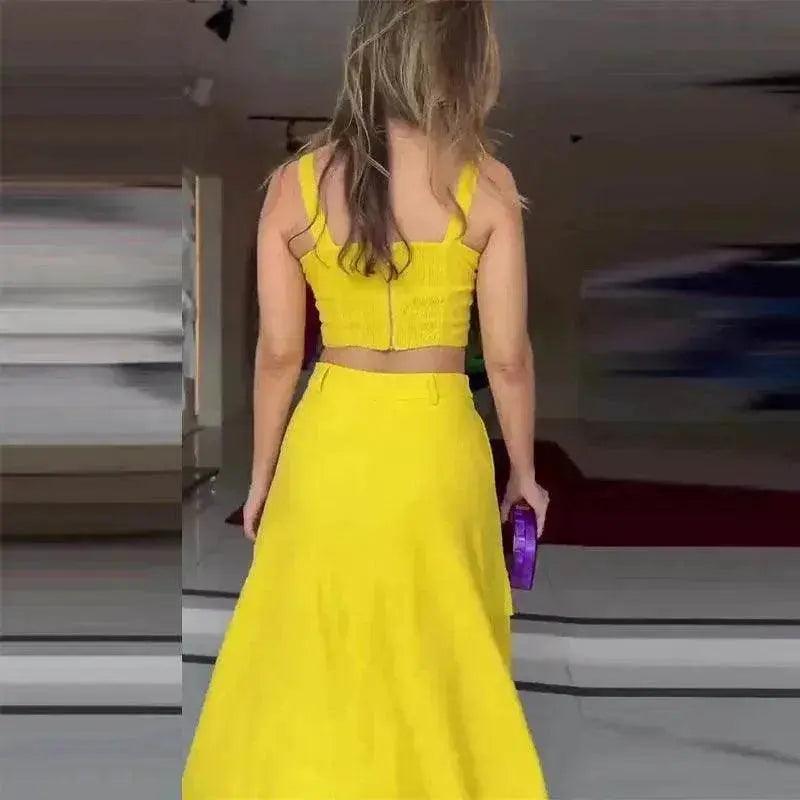 Ensemble de robe pantalon taille haute à jambes larges pour femmes, deux pièces. EX-STOCK Canada