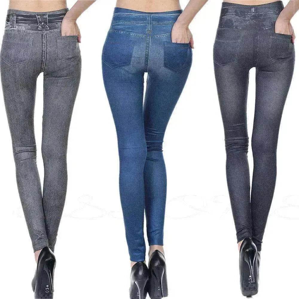 High Waisted Jeggings - Denim Leggings - EX-STOCK Canada