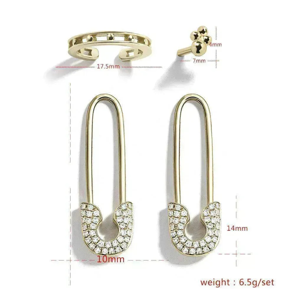 Boucles d'oreilles clous en strass à tige en alliage de haute qualité - EX-STOCK CANADA