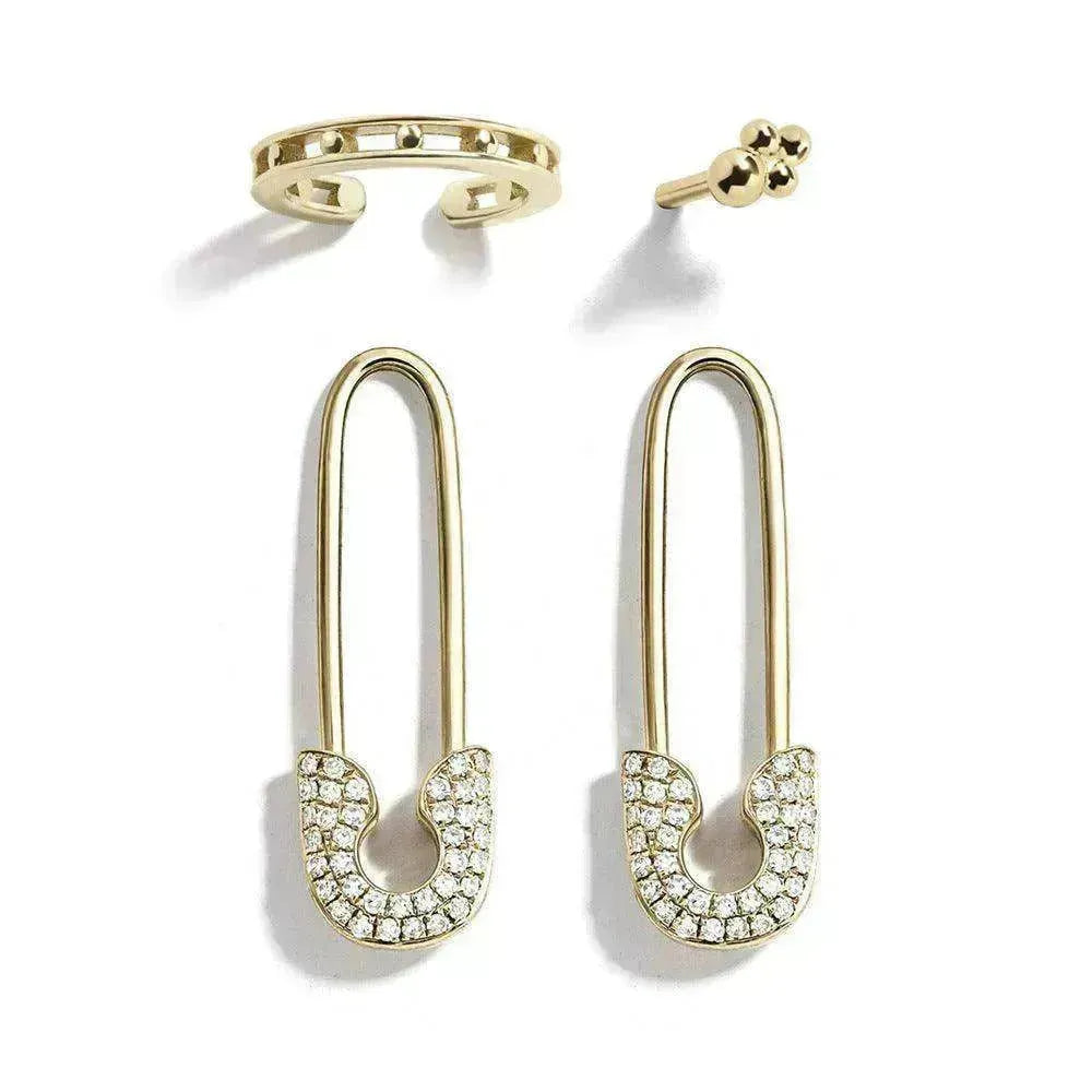 Boucles d'oreilles clous en strass à tige en alliage de haute qualité - EX-STOCK CANADA