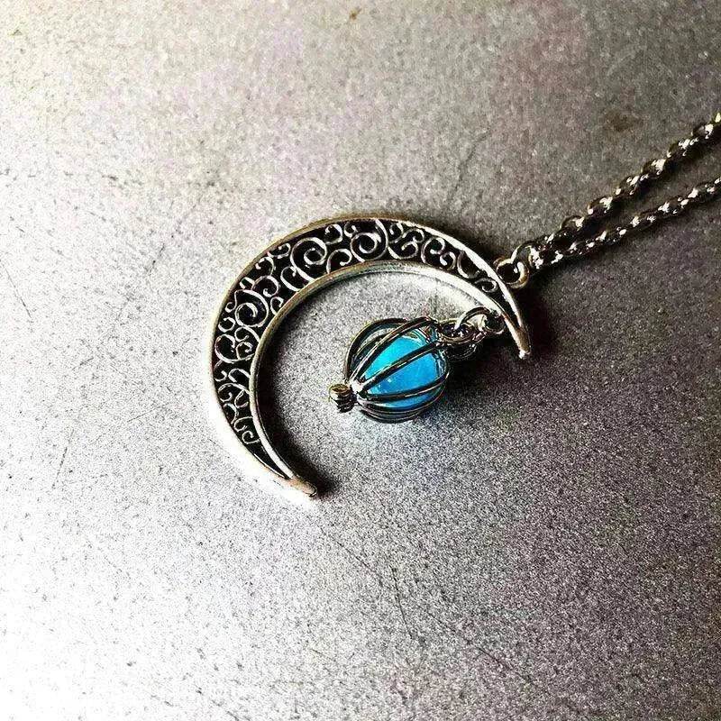 Collier citrouille lumineuse en croissant de lune creux - EX-STOCK CANADA