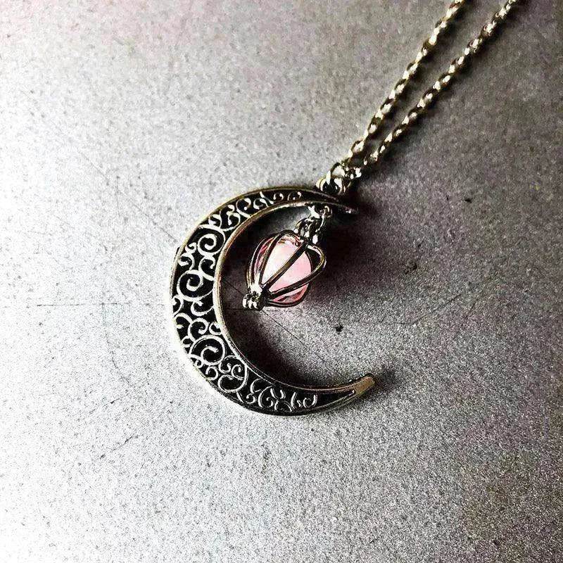 Collier citrouille lumineuse en croissant de lune creux - EX-STOCK CANADA