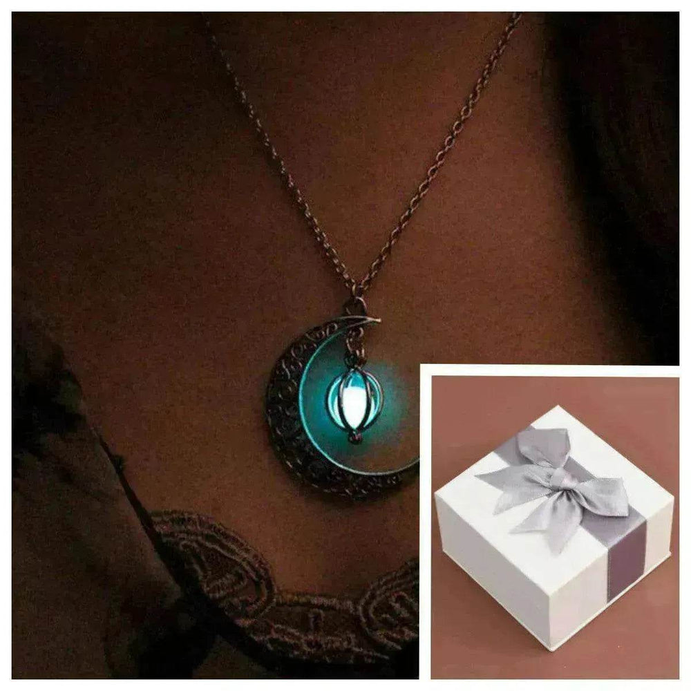 Collier citrouille lumineuse en croissant de lune creux - EX-STOCK CANADA