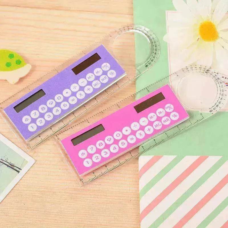 Hot Selling Solar Mini Calculator Magnifier Multifunction Ultra-thin Ruler Office Supplies - EX-STOCK Canada
