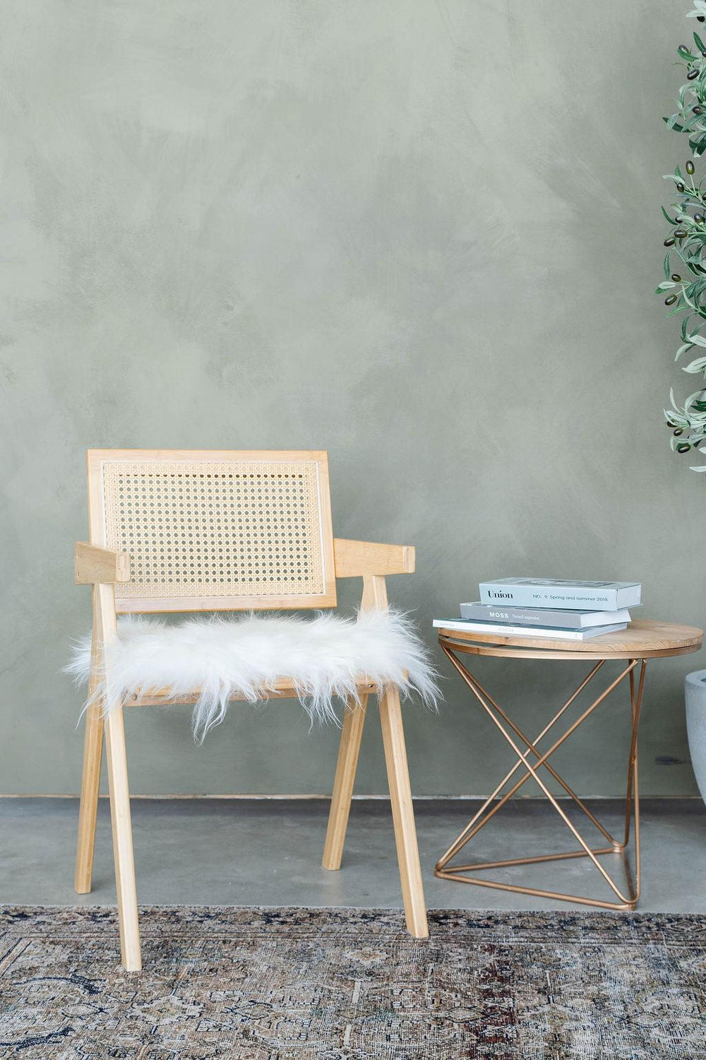 Coussin de chaise en peau de mouton islandaise blanche