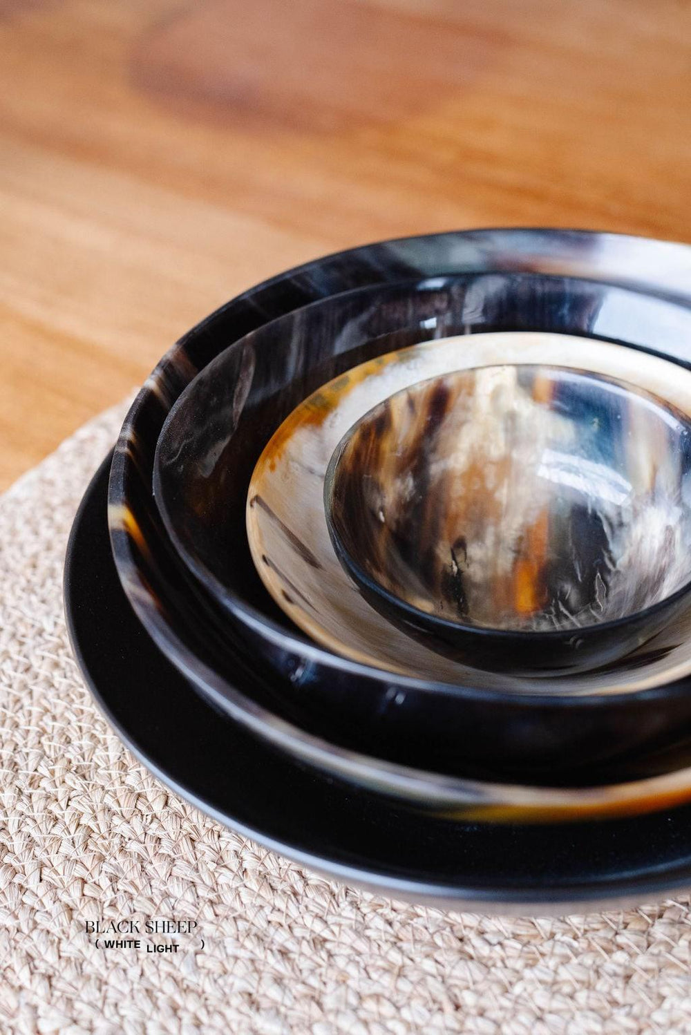 Ankole & Gyr Horn Dark Round Bowl EX-STOCK Canada