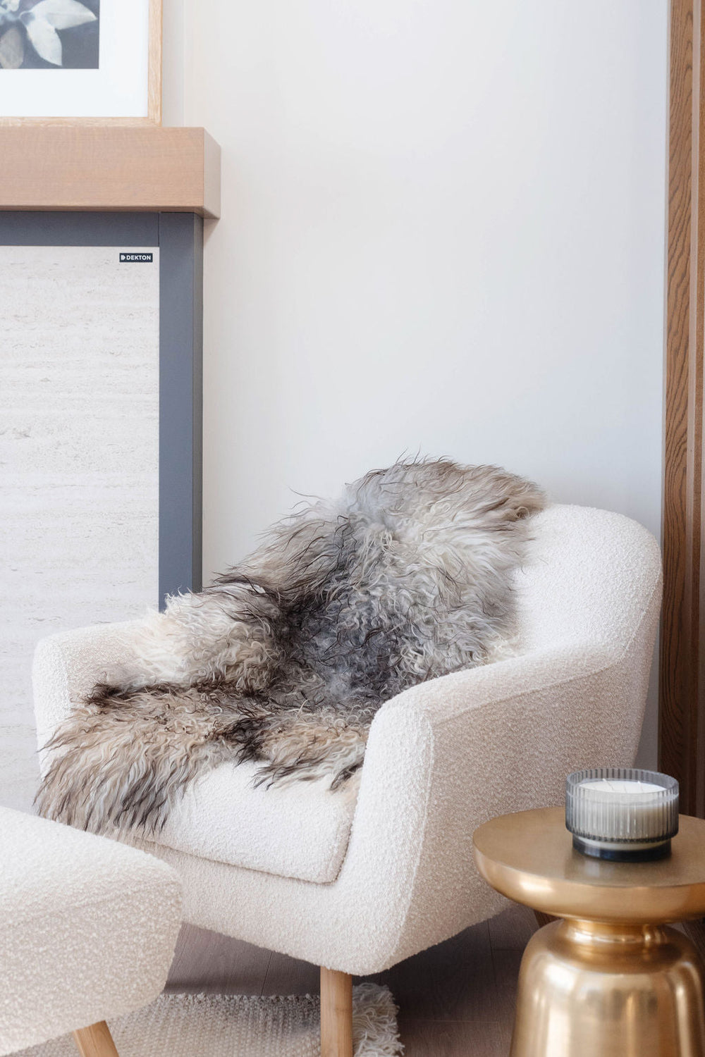 Natural Curly Grey Icelandic Sheepskin EX-STOCK Canada