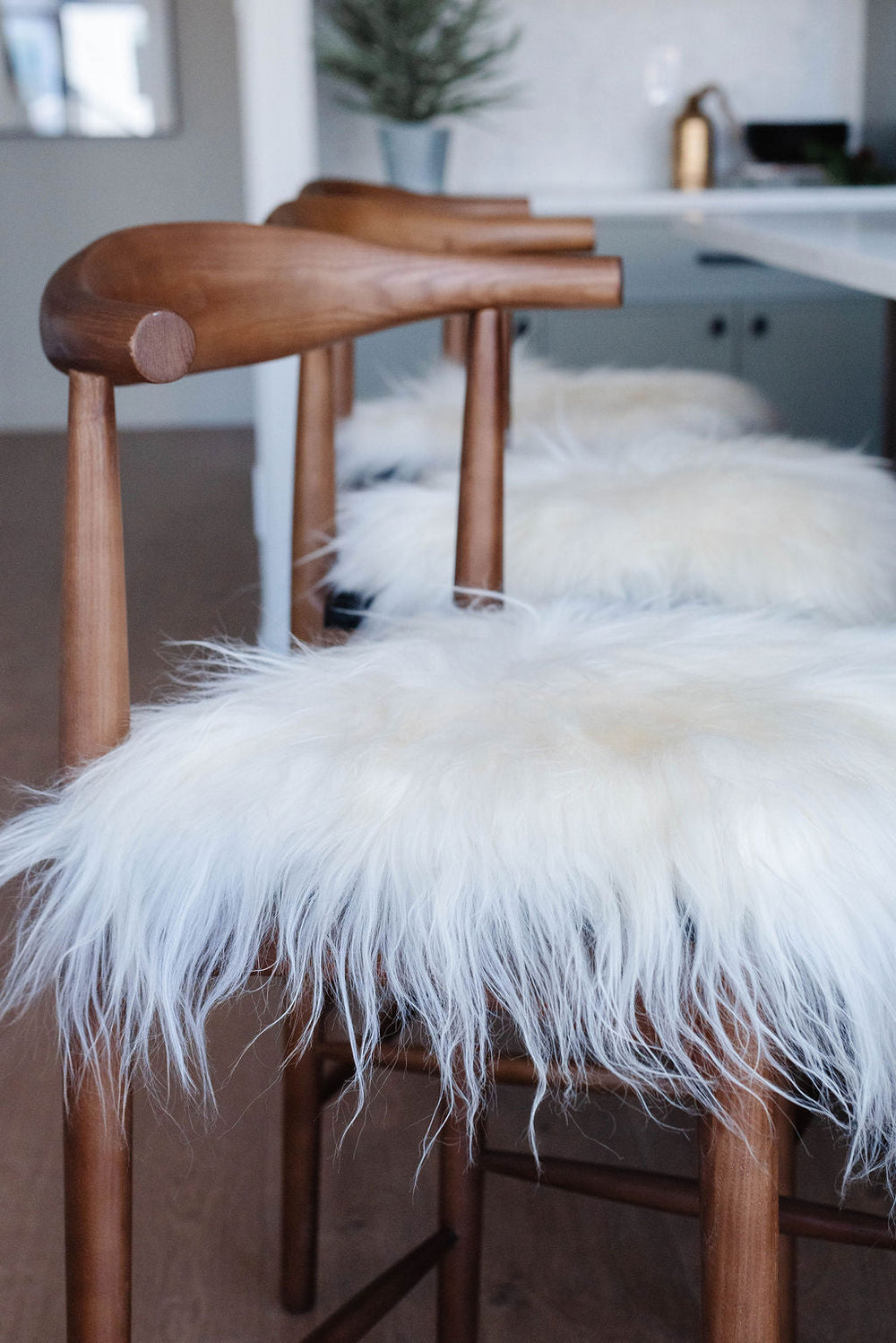 Coussin de chaise en peau de mouton islandais blancEX-STOCK Canada