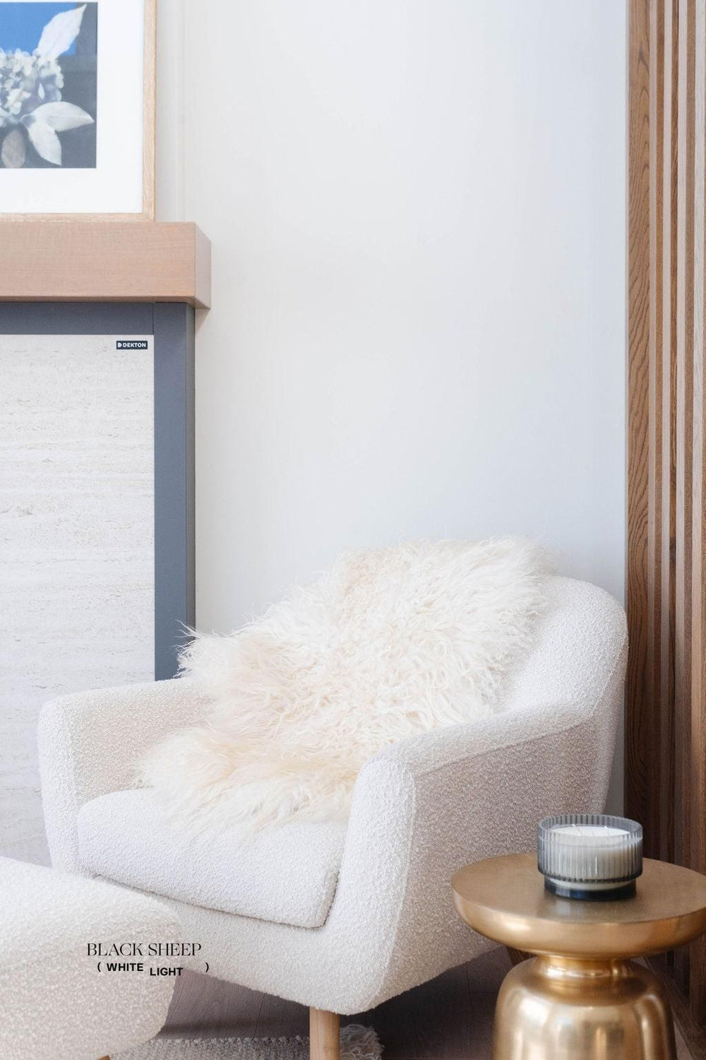 White Icelandic Curly Sheepskin