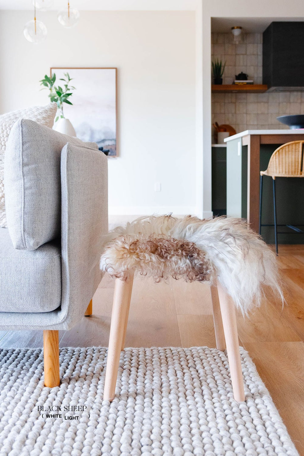 FEO - Mélange Sheepskin Stool EX-STOCK Canada