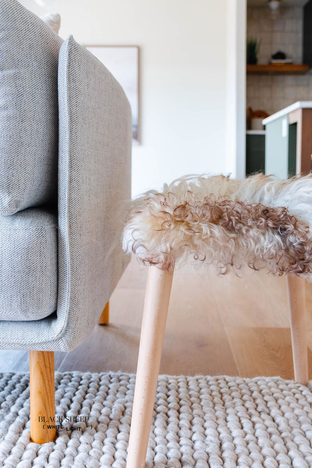 FEO - Mélange Sheepskin Stool EX-STOCK Canada