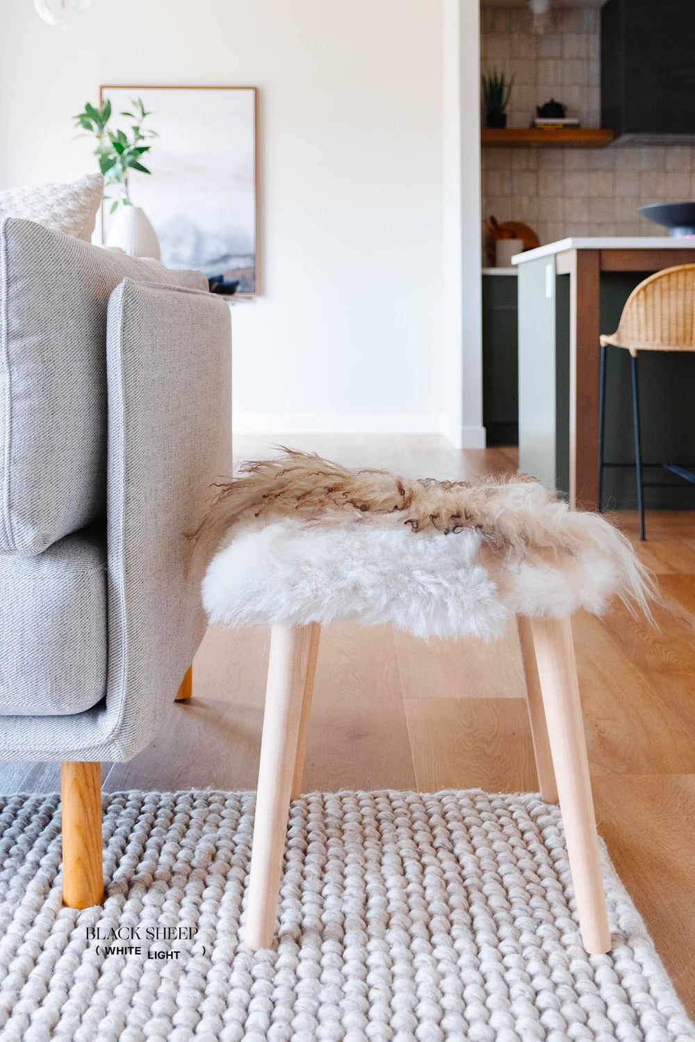 FEO - Mélange Sheepskin Stool EX-STOCK Canada