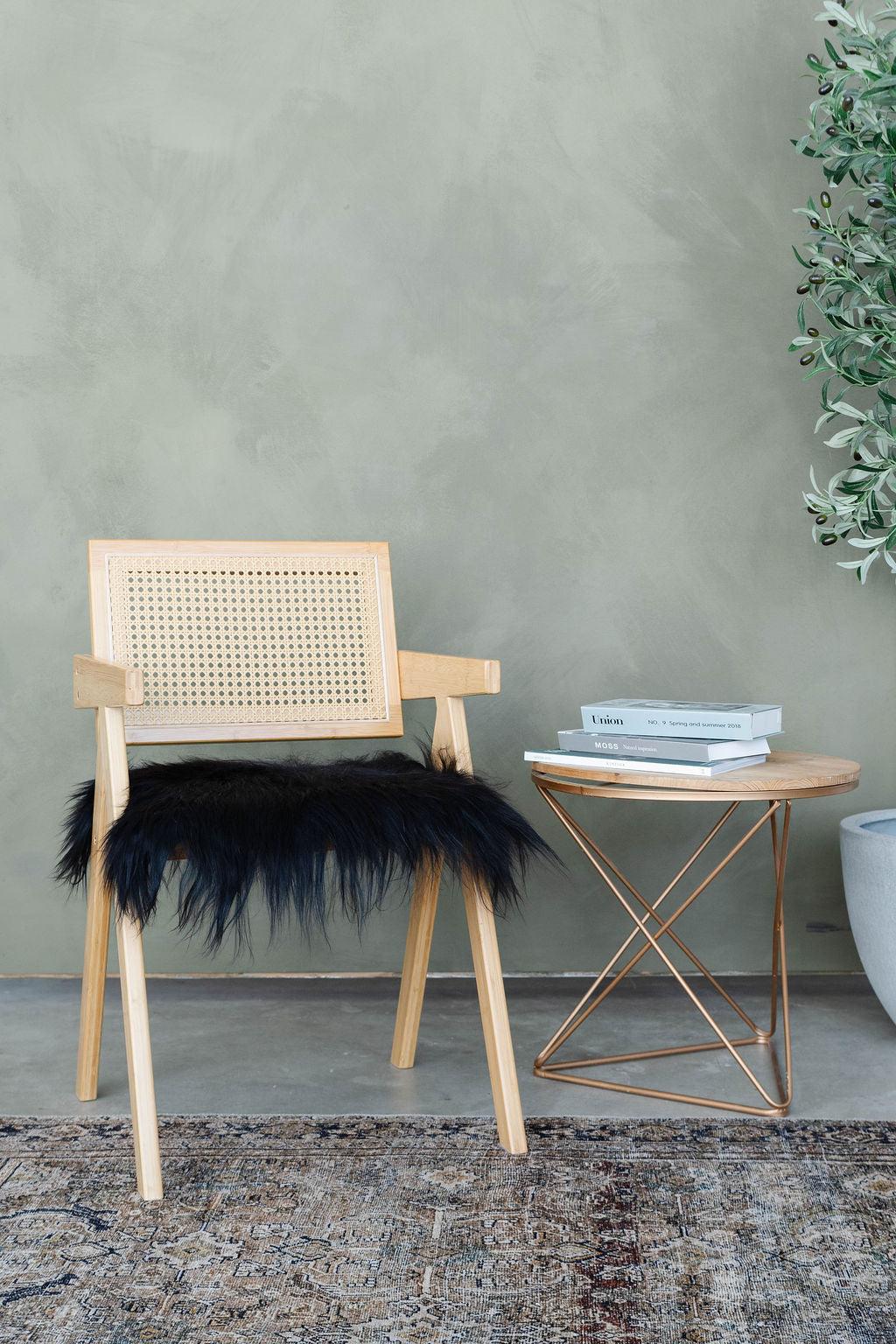 Black Icelandic Sheepskin Chair Pad