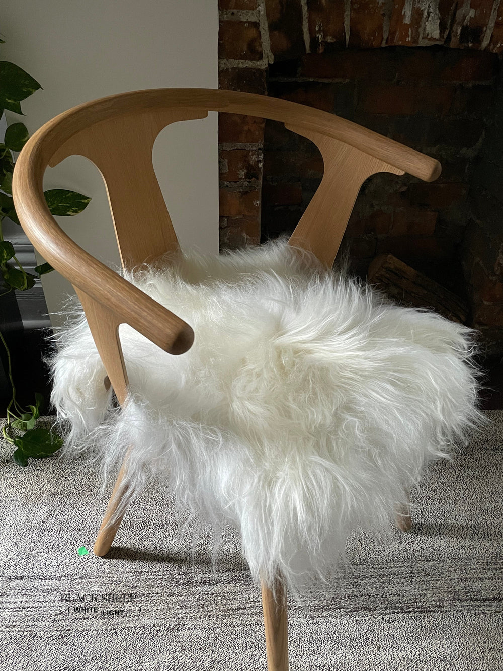 Coussin de chaise en peau de mouton islandais blancEX-STOCK Canada