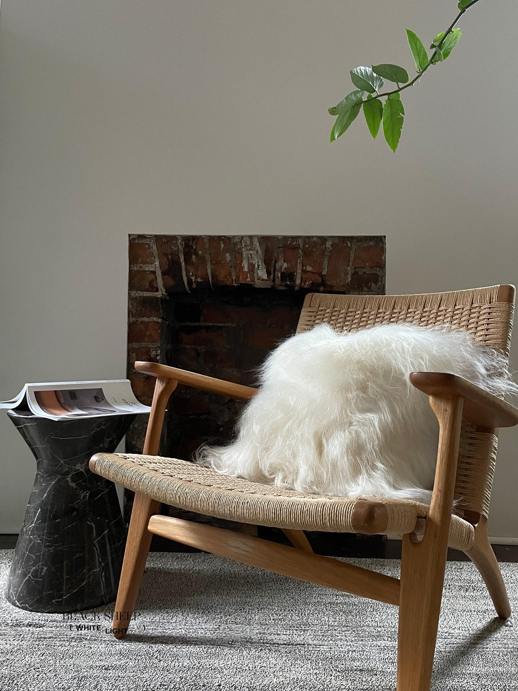 Square White Icelandic Sheepskin Pillow Cover EX-STOCK Canada