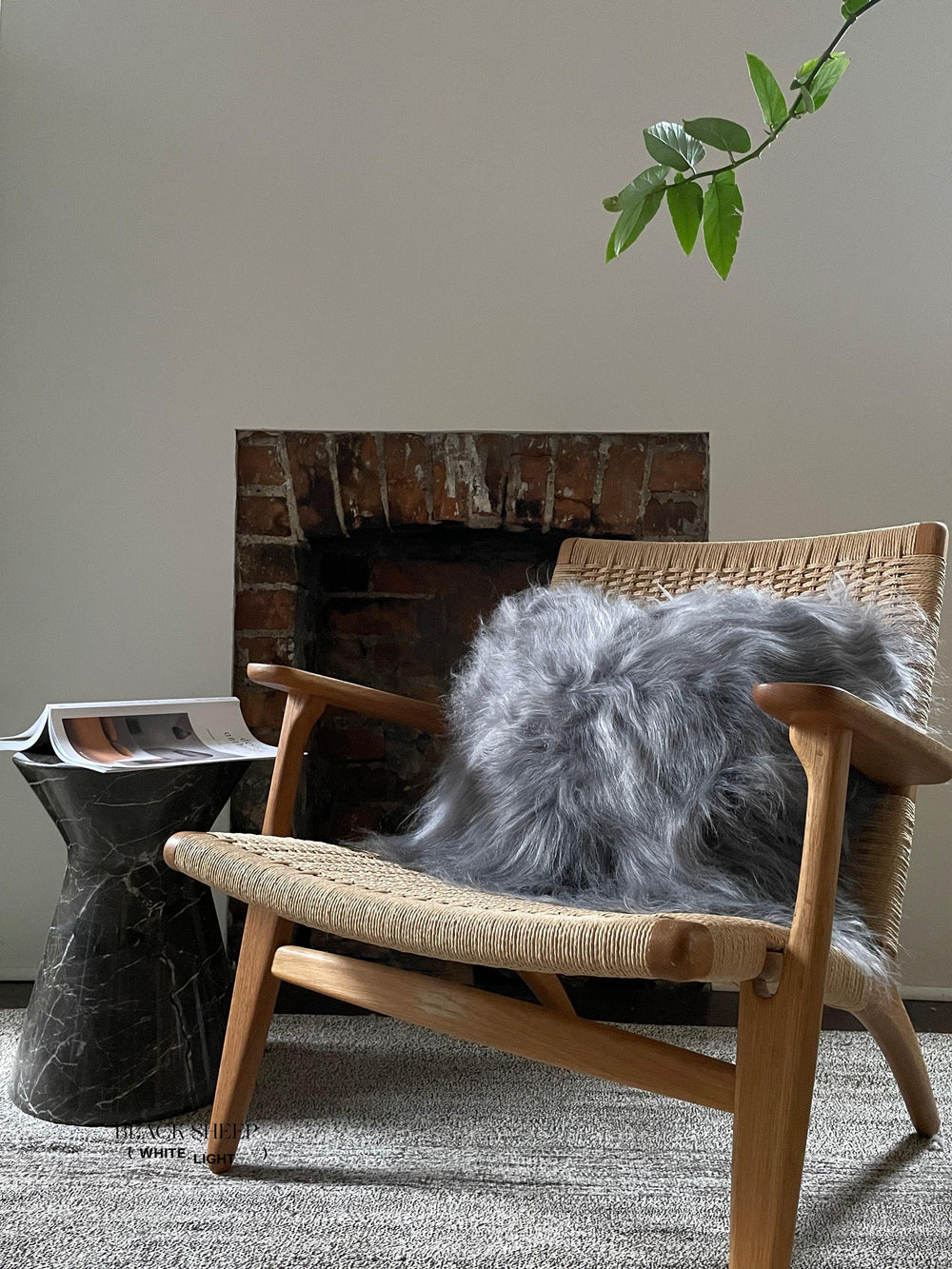 Square Silver Icelandic Sheepskin Pillow Cover EX-STOCK Canada