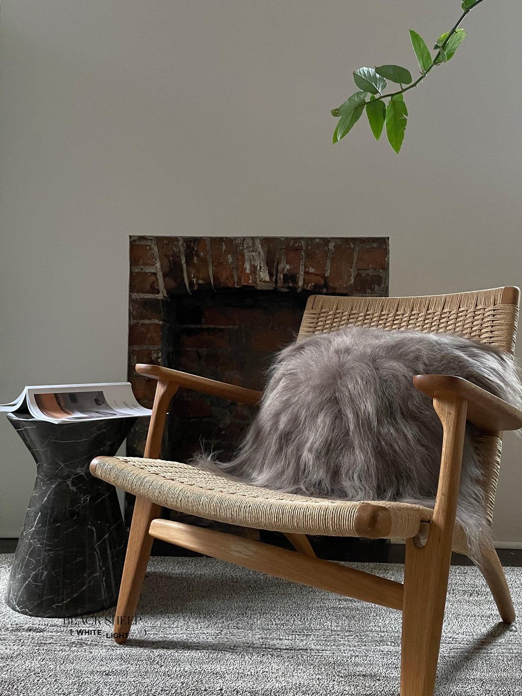 Square Taupe Icelandic Sheepskin Pillow Cover EX-STOCK Canada