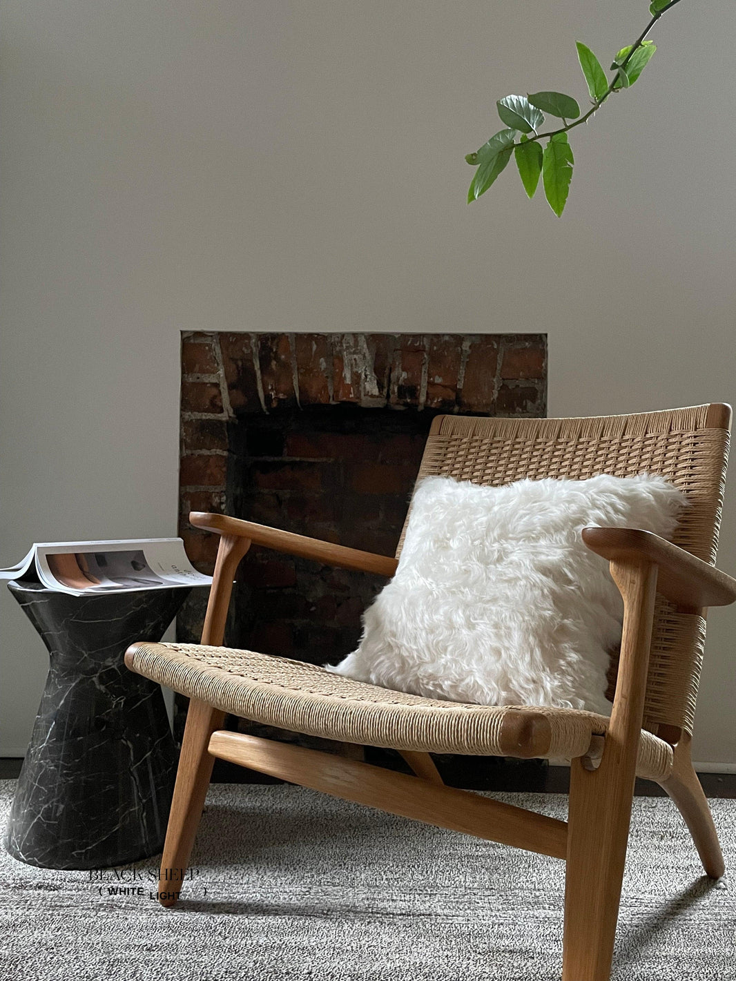 Square Shorn White Icelandic Sheepskin Pillow Cover EX-STOCK Canada