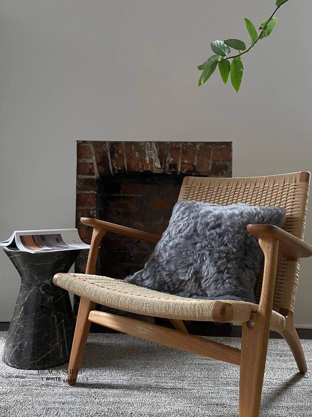 Square Shorn Silver Icelandic Sheepskin Pillow Cover EX-STOCK Canada