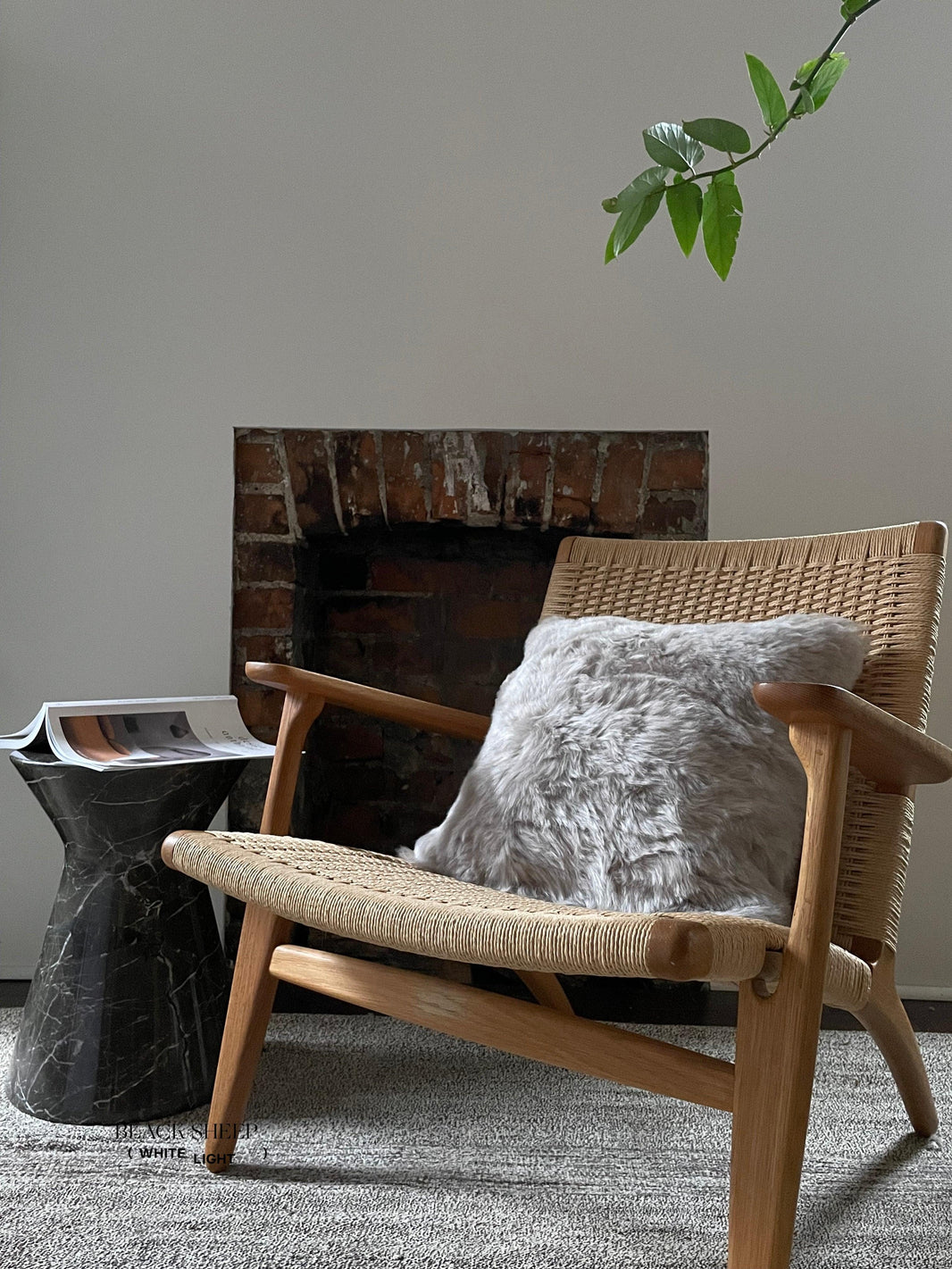 Square Shorn Linen Icelandic Sheepskin Pillow Cover EX-STOCK Canada
