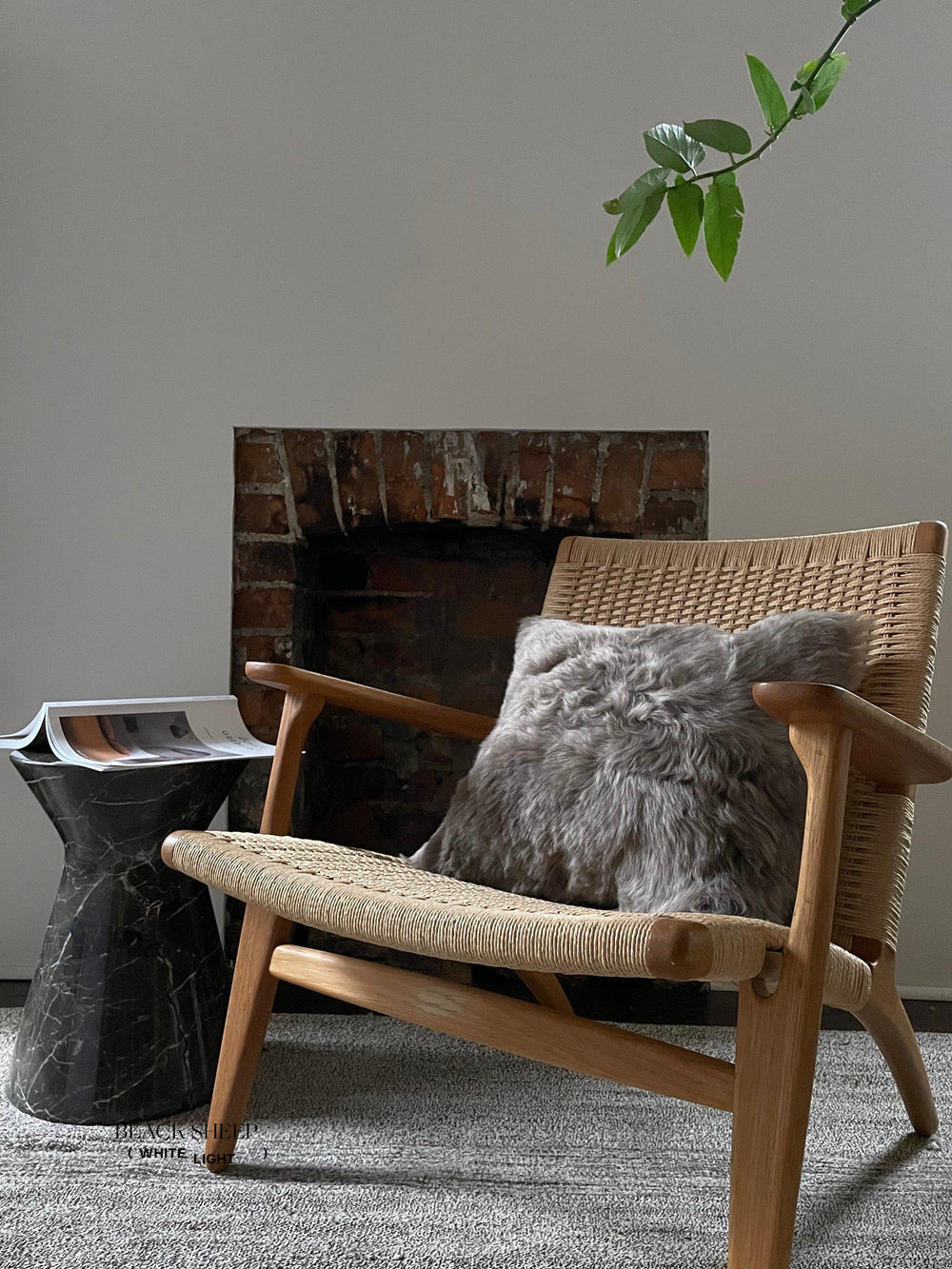 Square Shorn Taupe Icelandic Sheepskin Pillow Cover EX-STOCK Canada