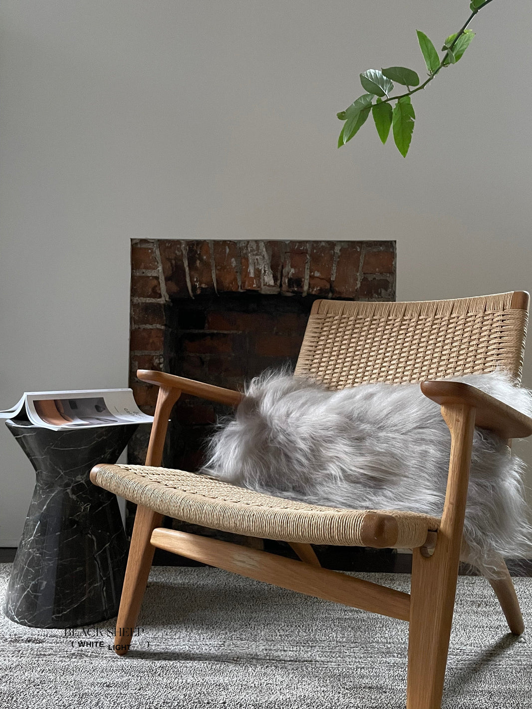 غطاء وسادة مستطيل من الكتان وجلد الغنم الأيسلنديEX-STOCK Canada