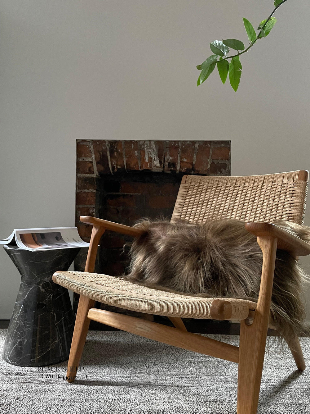Housse de coussin rectangulaire en peau de mouton islandaise marronEX-STOCK Canada