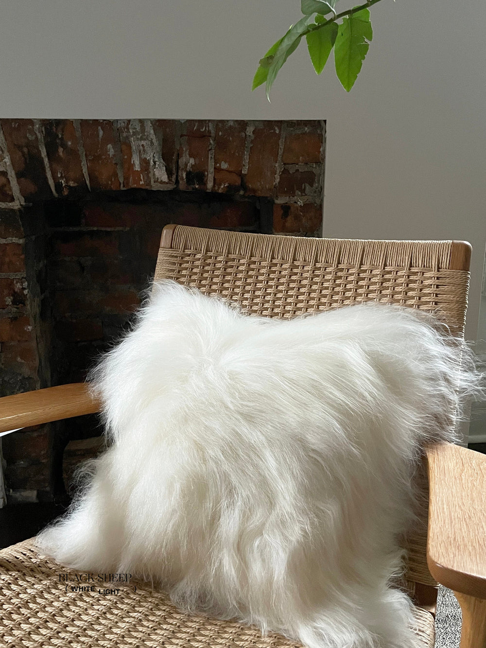 غطاء وسادة مربع من صوف الغنم الأيسلندي الأبيضEX-STOCK Canada