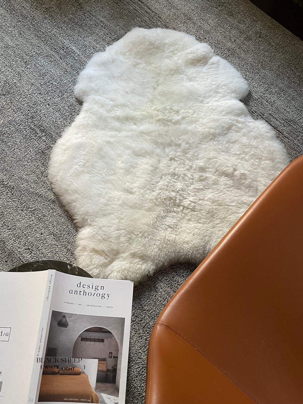Peau de mouton islandaise blanche tondué
