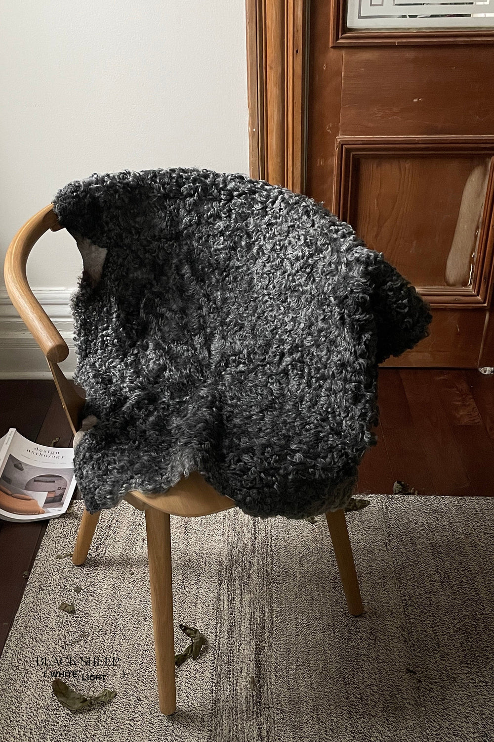 Grey Medium Wool Gotland Sheepskin