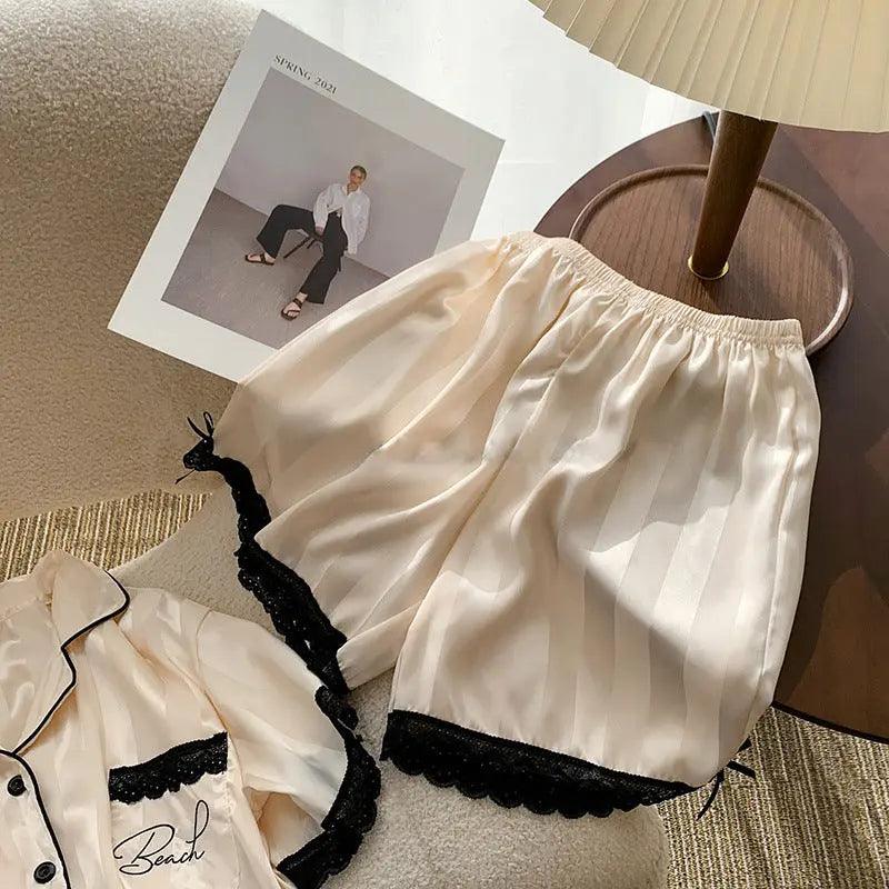 Pyjama en soie glacée pour femmes en été - EX-STOCK Canada