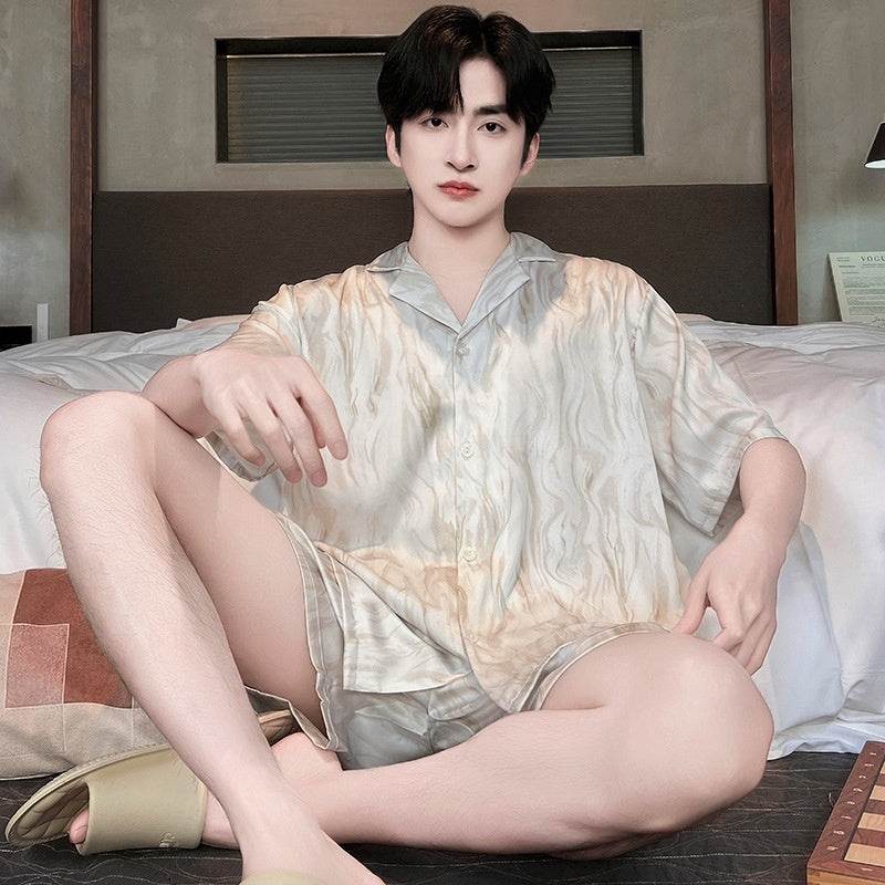 Ice Silk Pajamas Men's Spring And Summer Lightweight Breathable EX-STOCK CANADA
