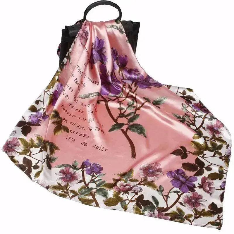 Foulard arabe à imprimé floral en soie synthétique - EX-STOCK Canada