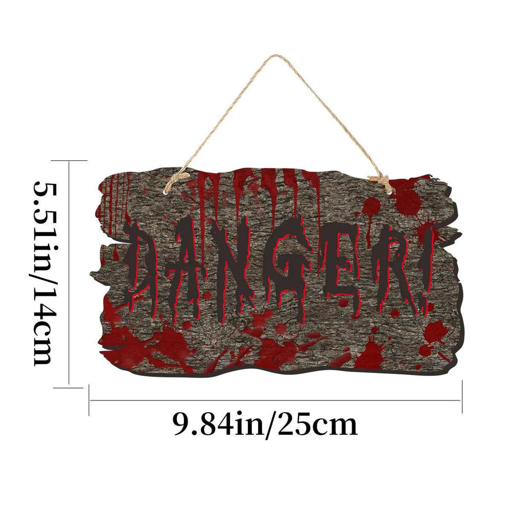 Imitation Wooden Doorplate Ghost Festival Haunted House Horror Atmosphere Decoration - EX-STOCK Canada