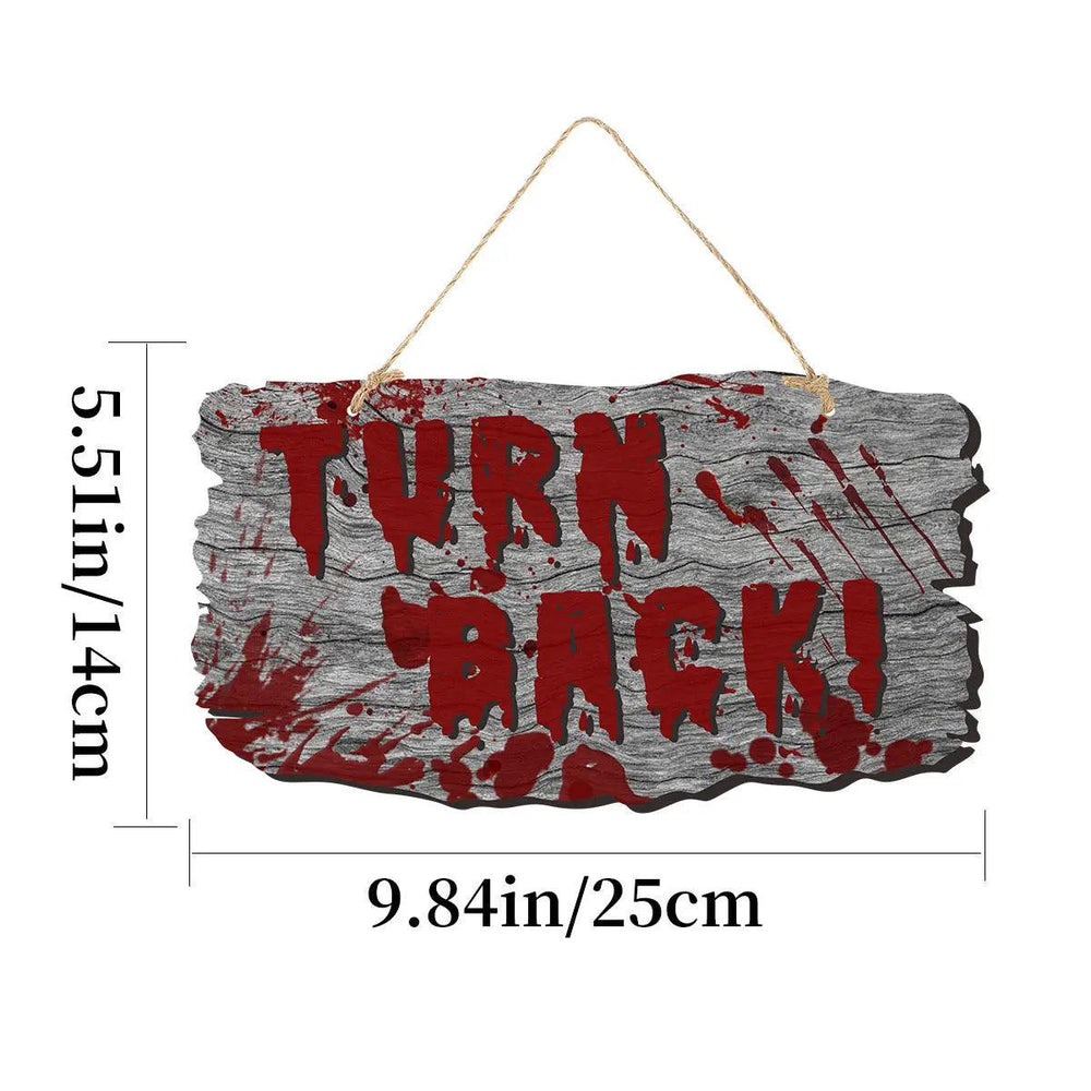 Imitation Wooden Doorplate Ghost Festival Haunted House Horror Atmosphere Decoration - EX-STOCK Canada