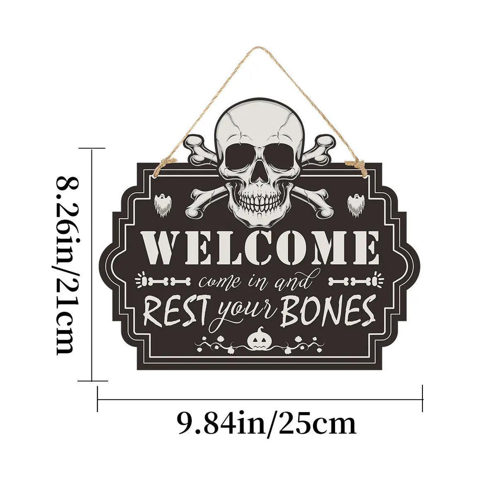 Imitation Wooden Doorplate Ghost Festival Haunted House Horror Atmosphere Decoration - EX-STOCK Canada