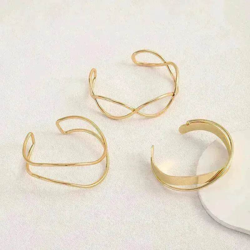Irregular Gold Wave Bracelet Adjustable - EX-STOCK Canada