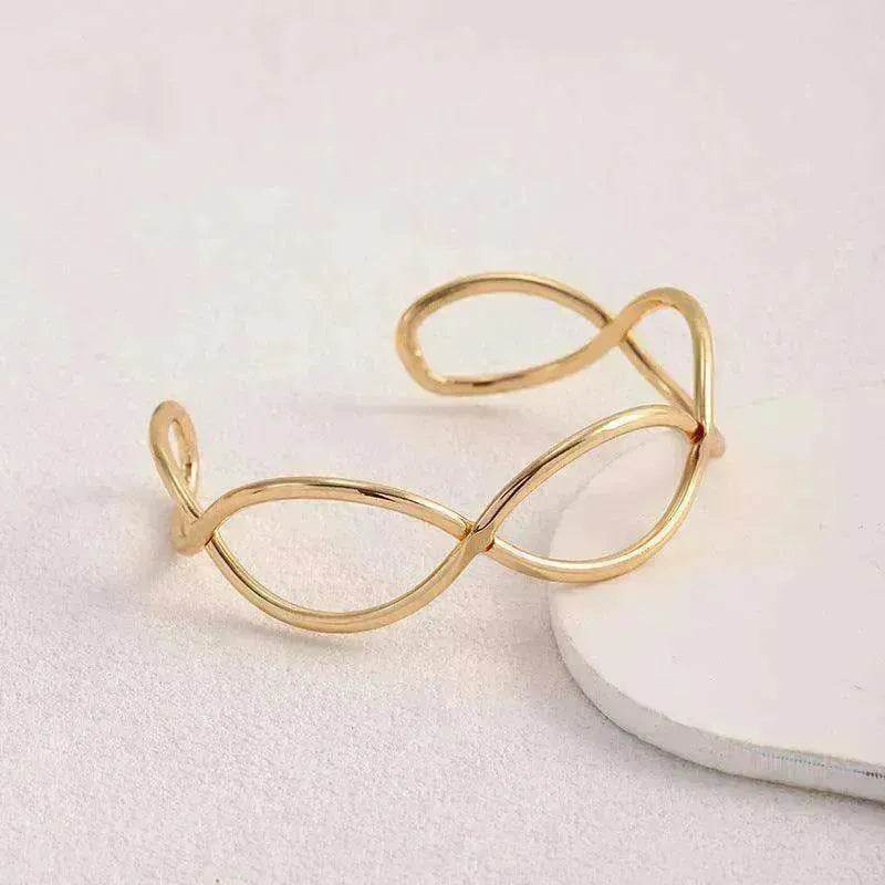 Irregular Gold Wave Bracelet Adjustable - EX-STOCK Canada