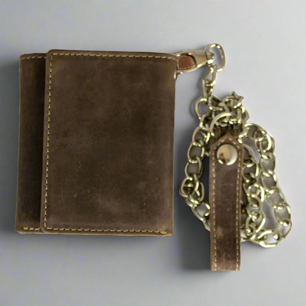 Cartera de cuero con cadena para hombre JBG International con RFIDEX-STOCK Canada