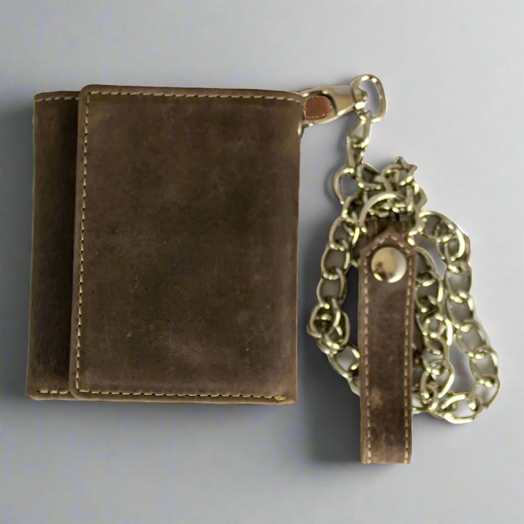 Cartera de cuero con cadena para hombre JBG International con RFIDEX-STOCK Canada