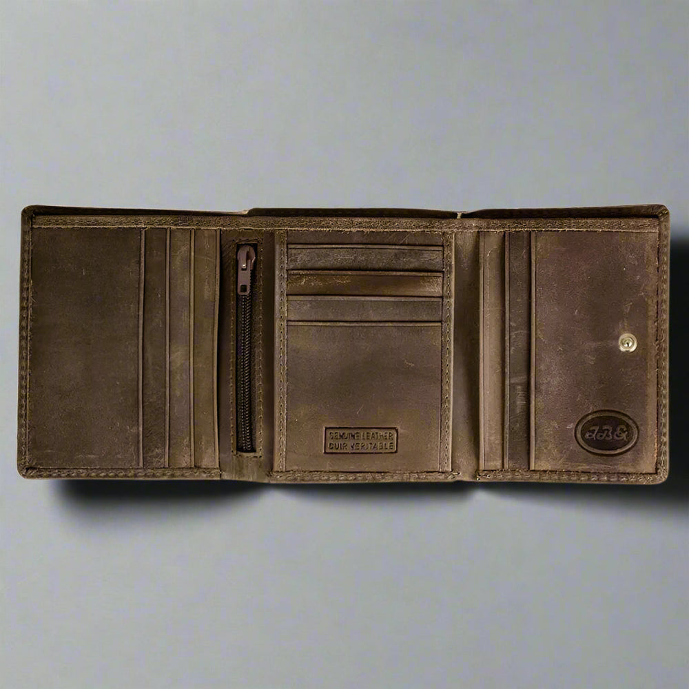 Cartera de cuero con cadena para hombre JBG International con RFIDEX-STOCK Canada